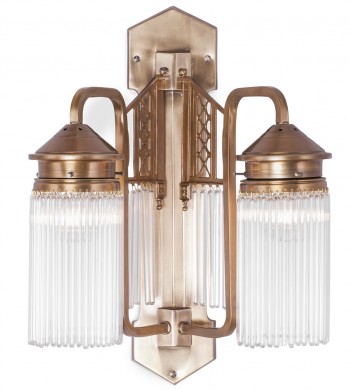 Doppel-Wandleuchte mit Kristallglas-Behang CHARLOTTE von Art Nouveau Lamps, Bild 1