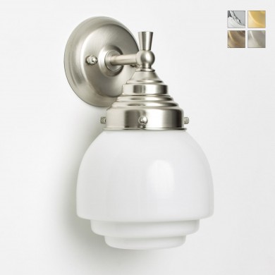 Kleine Art déco-Badezimmer-Wandleuchte mit gestuftem Glas - Casa Lumi