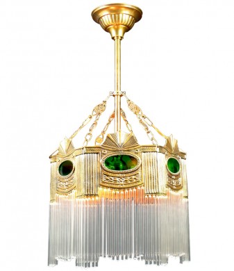 Stile Liberty-Kristallglas-Pendelleuchte TRENTINO I von Art Nouveau Lamps, Bild 1