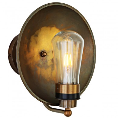 Nostalgische Badezimmer Wandlampe Mit Messing Reflektor Ip65