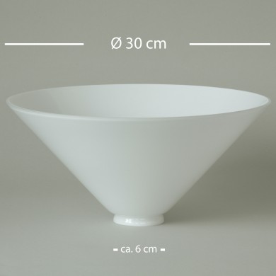 GLASSCHIRM  KUPPELGLAS  OPALWEISS  NEU  30CM  ERSATZGLAS 