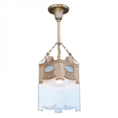 Stile Liberty-Pendelleuchte mit Kristallglas TRENTINO II von Art Nouveau Lamps, Bild 1