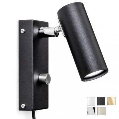 Hochwertiger, kleiner Gelenk-Wandstrahler PUCK mit Dimmer von Örsjö Belysning, Bild 1: Hochwertiger Gelenk-Wandstrahler PUCK mit Dimmer: Die ideale Leuchte am Bett, hier in schwarz