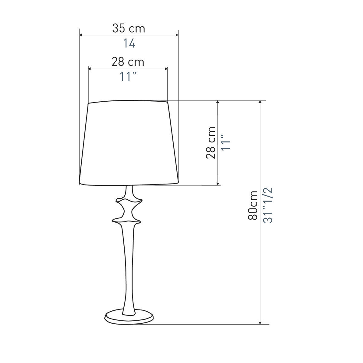Bronze cast table light MANCHA with fabric shade Casa Lumi
