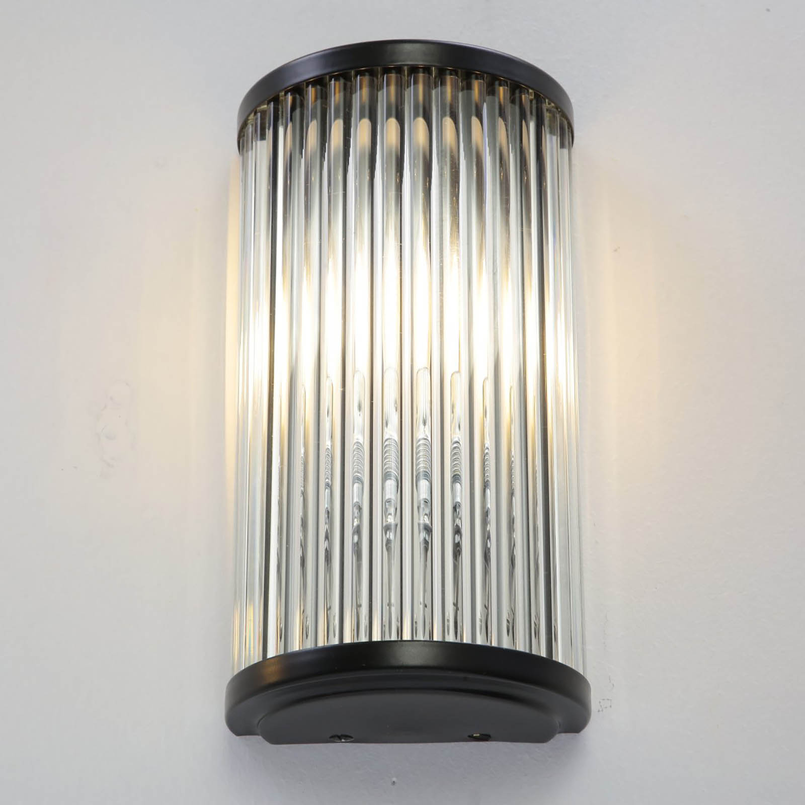 Halbrunde Art DécoWandleuchte mit KristallStäben, 23 cm Casa Lumi