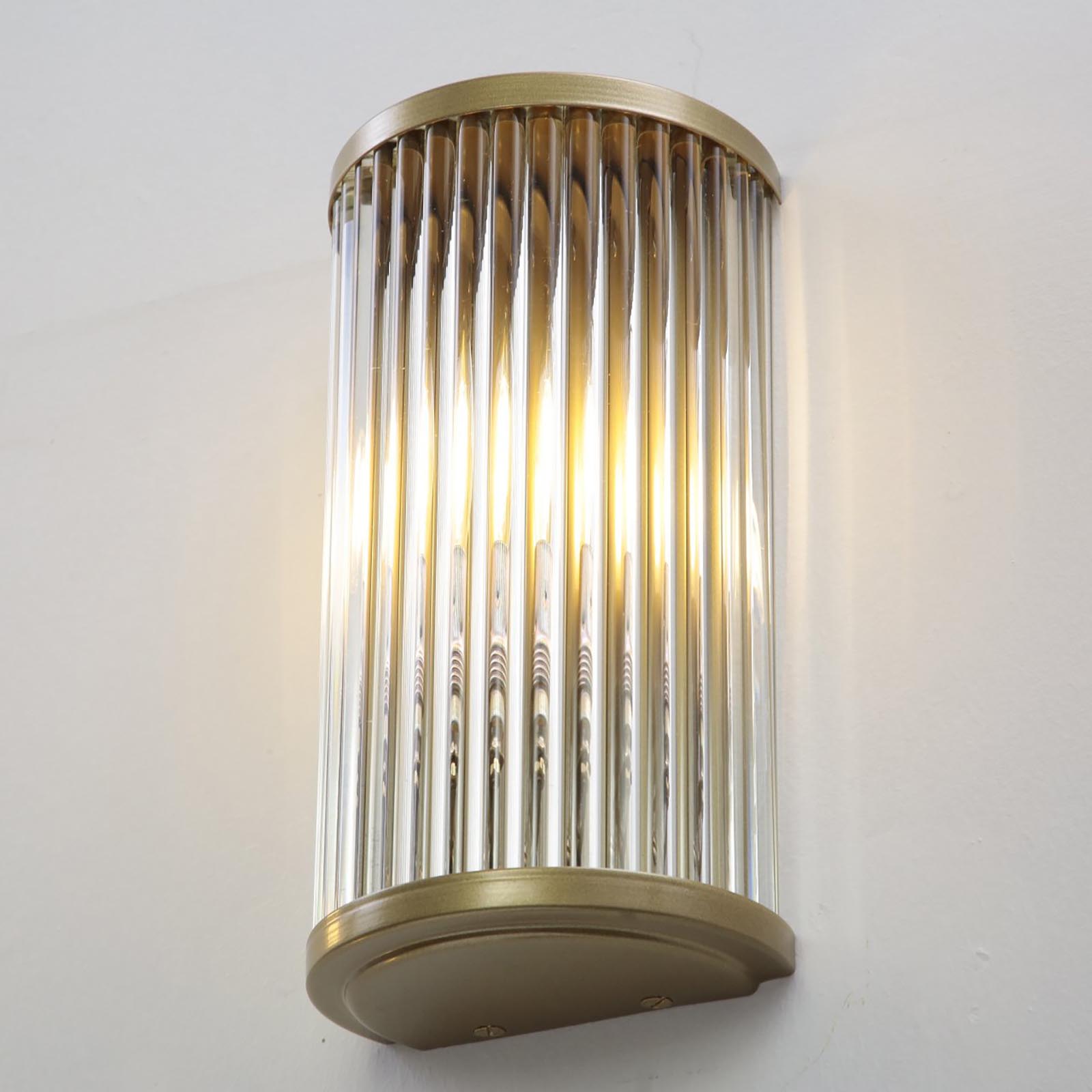 Halbrunde Art DécoWandleuchte mit KristallStäben, 23 cm Casa Lumi