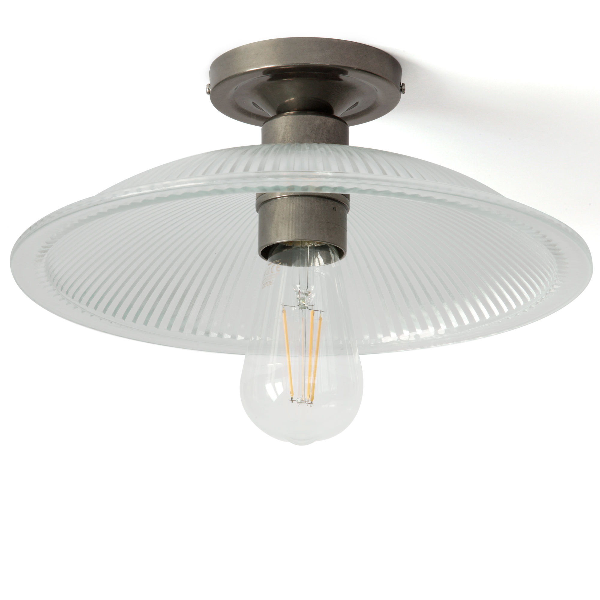 Ceiling Light With Prismatic Glass Reflector Casa Lumi