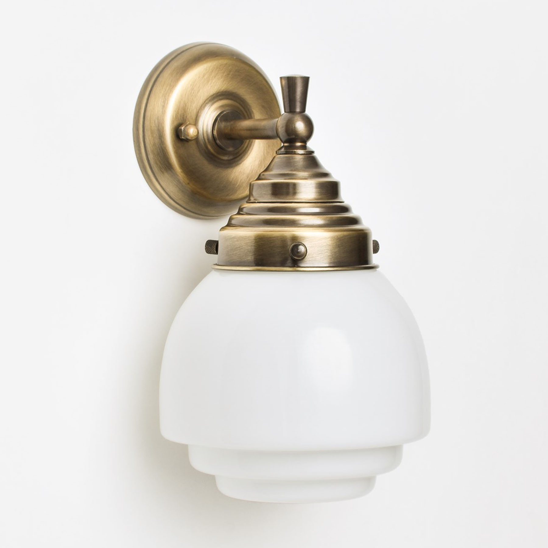 Kleine Art déco-Badezimmer-Wandleuchte mit gestuftem Glas - Casa Lumi