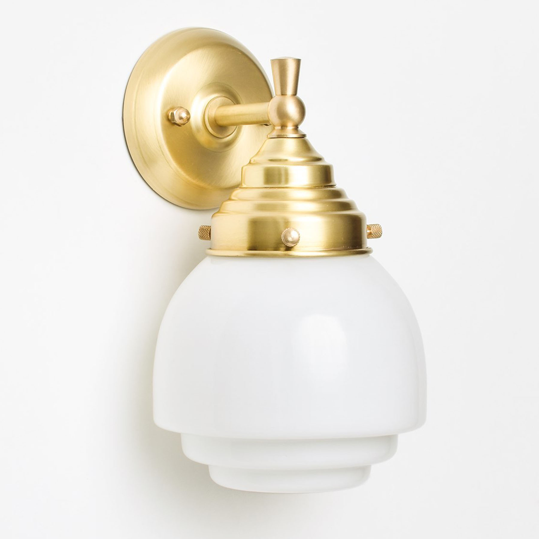 Kleine Art déco-Badezimmer-Wandleuchte mit gestuftem Glas - Casa Lumi