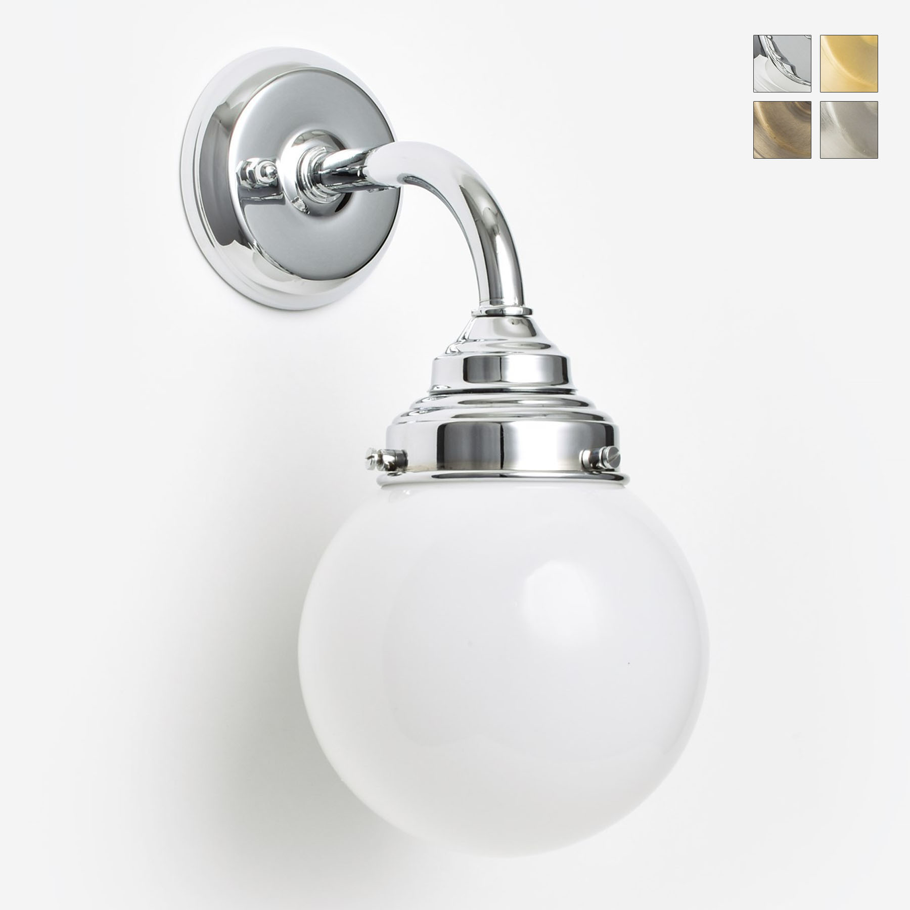 Elegante Kugel-Wandleuchte auch für Badezimmer (Ø 15 / 20 cm) - Casa Lumi