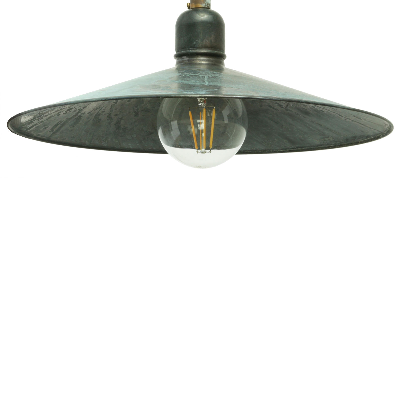 Nostalgische Deckenleuchte mit flachem Blech-Schirm BINGEN Ø 16–40 cm