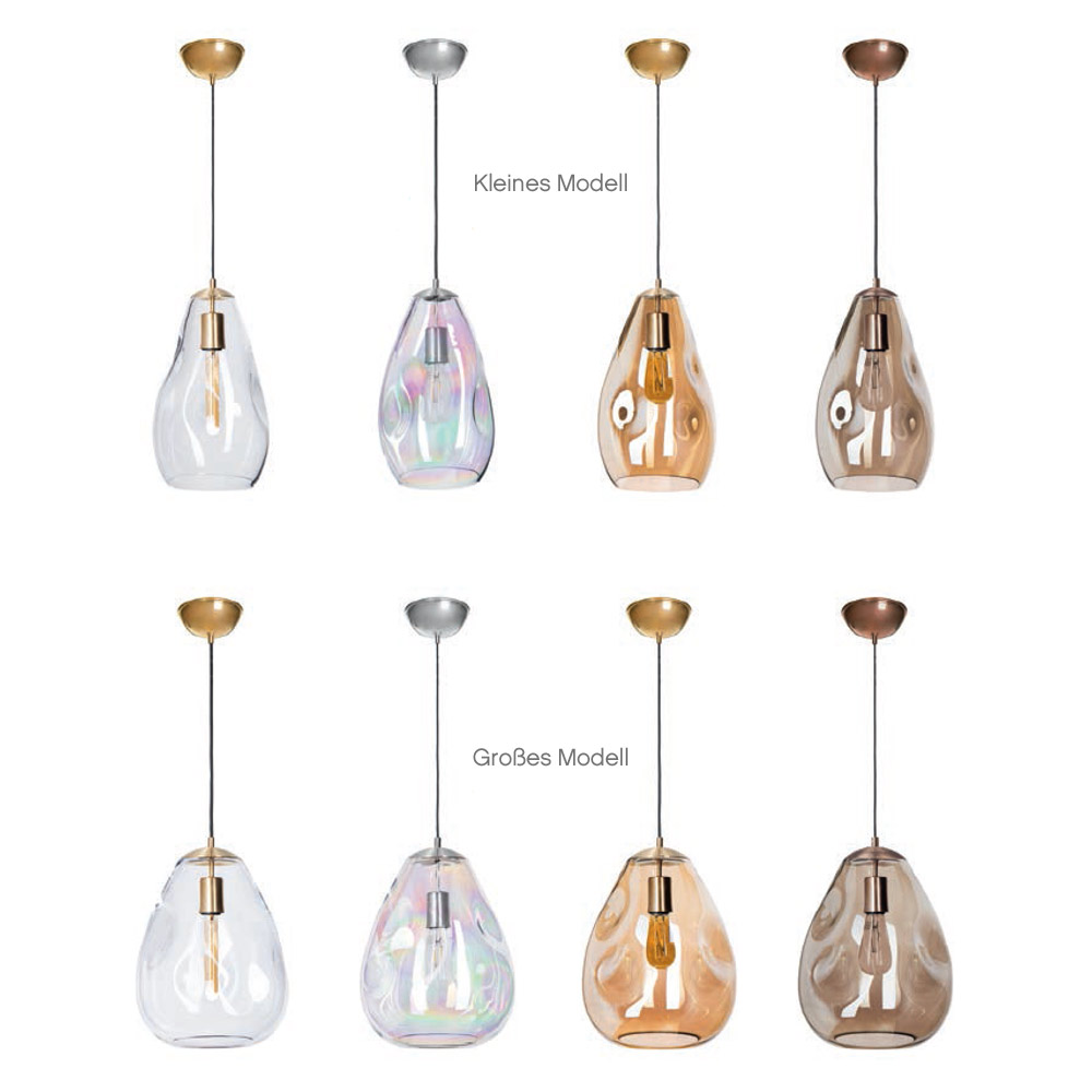Unregelmäßige Glas-Tropfenleuchte in verschiedenen Farben - Casa Lumi