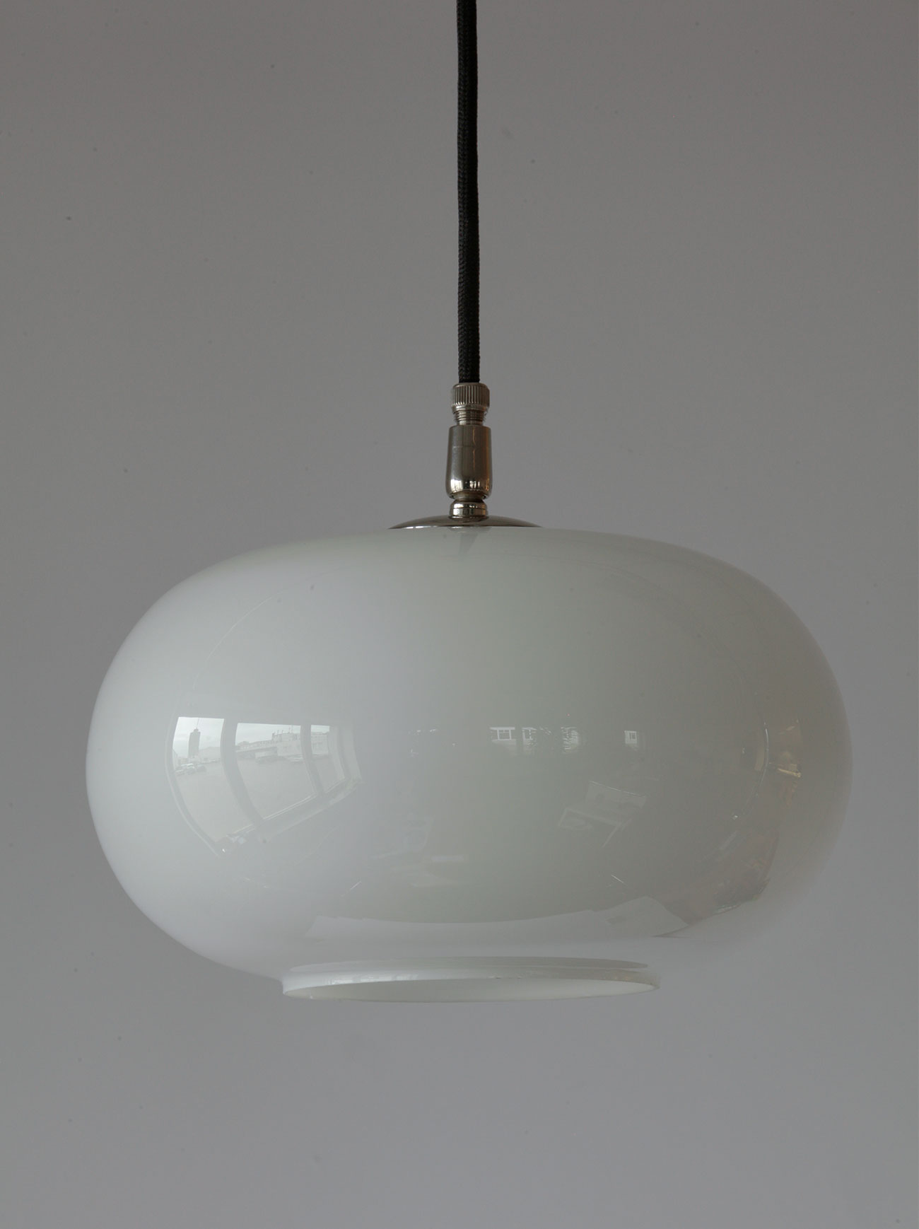 Industrielle Pendelleuchte Lampenschirm aus Glas in Rillen-Optik Curone 