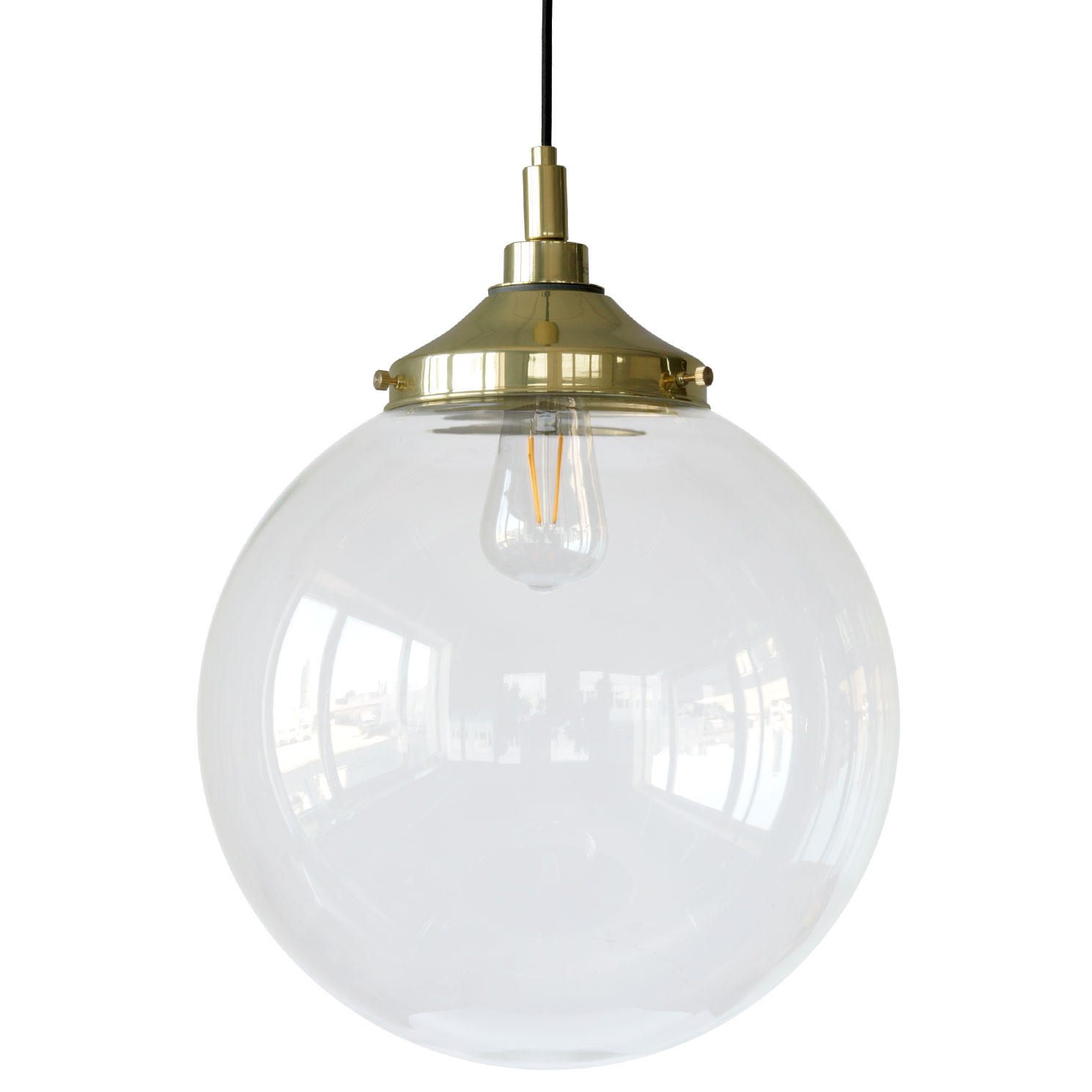 Pendant luminaire with glass ball in 