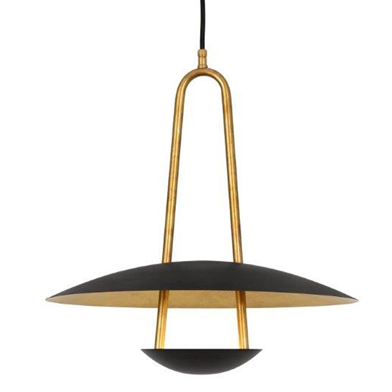 Swedish Pendant Luminaire For Indirect Lighting Made Of Raw Brass