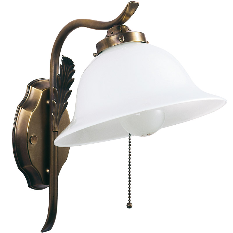 Rustic Brass Wall Lamp With Pull Switch, Wall Lamp With Pull Switch