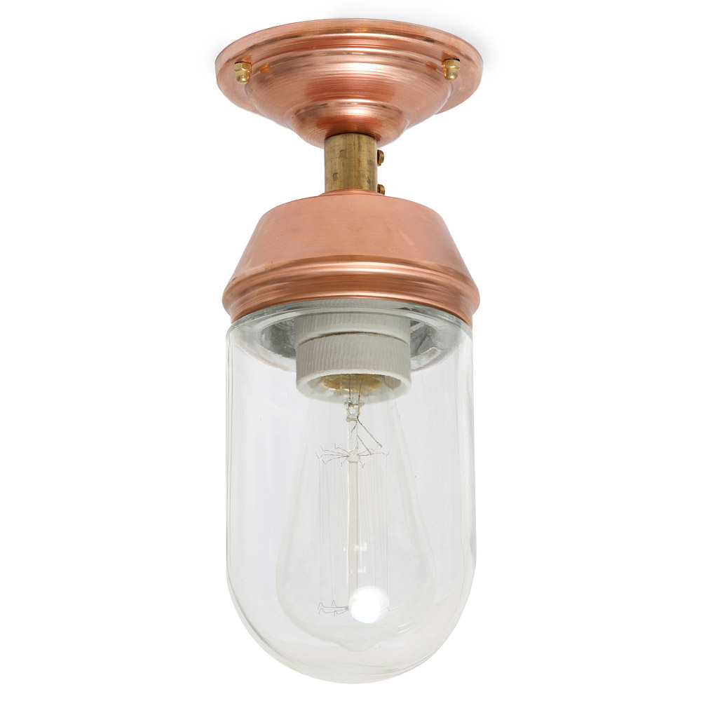 Screw Glass Ceiling Lamp Made Of Copper Bremerhaven Casa Lumi