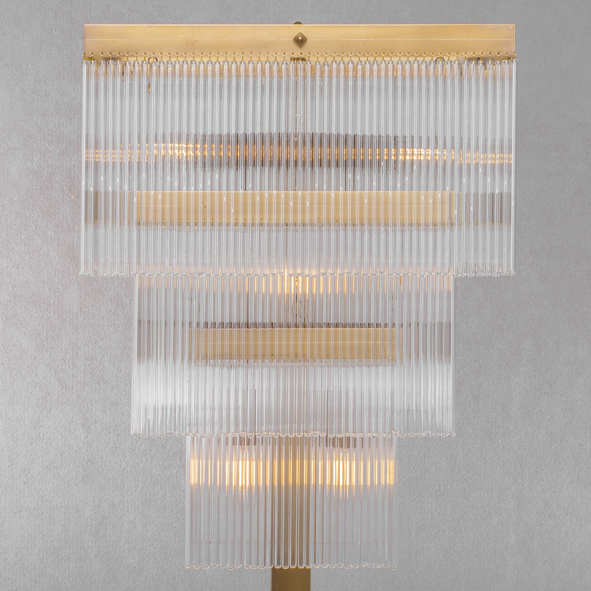 Art Deco Floor Lamp With Crystal Glass Hanging Monac Casa Lumi