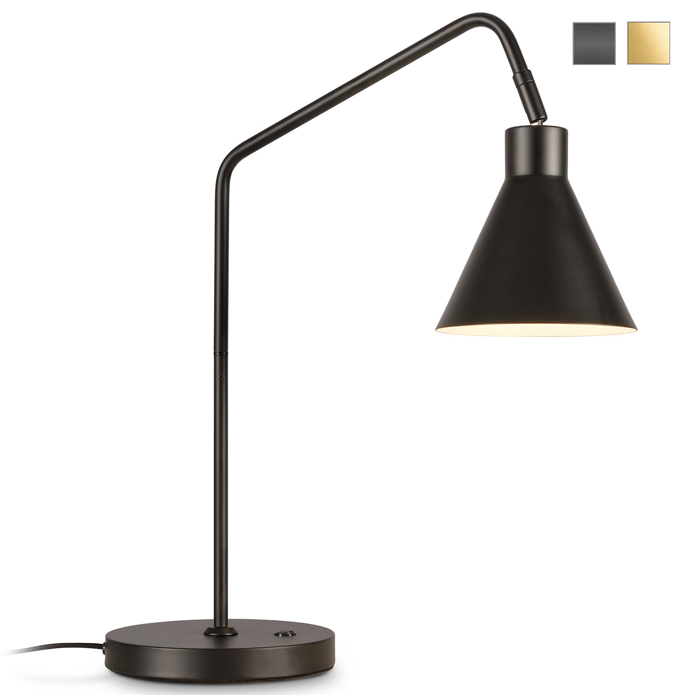 Modern Desk Lamp Table Light With Conic Shade Casa Lumi