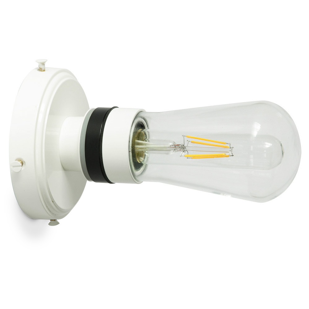 Einfache Badezimmer-Wandlampe mit Glaskolben, IP65 - Casa Lumi