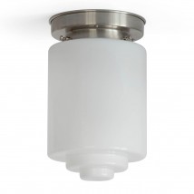 Deckenleuchte mit schlankem gestuften Opal-Zylinderglas Ø 16/22 cm