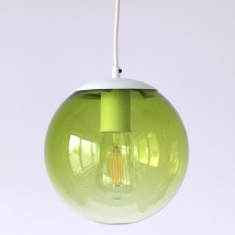 Olivefarbene Glaskugel-Leuchte, Ø 22 cm