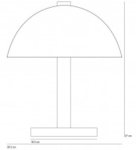 Pilz-Tischleuchte mit Holophanglasschirm COSMO von Original BTC, Bild 18