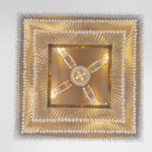 Doppel-Deckenleuchte mit dreireihigem Kristallbehang MONAC 100 x 50 cm von Art Nouveau Lamps, Bild 16: Ansicht von unten (Ein-faches Schwestermodell)