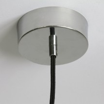 Kugel-Pendelleuchte mit gefärbtem oder klarem Glas Ø 22 cm von Glashütte Krakau, Bild 19: Der Baldachin, hier in rostfrei Stahl
