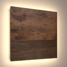 Wandleuchte aus antikem Massivholz (60 cm)