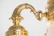 5-armiger Deckenleuchter mit Glaskugeln POPPA II von Art Nouveau Lamps, Bild 7: Messing hochglanz poliert