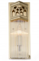 Art déco-Wandleuchte mit Glasstäbchenbehang CHARLOTTE