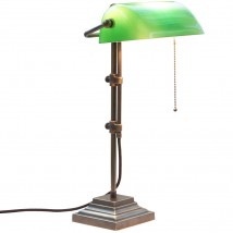 Verstellbare Banker’s Lamp mit Quadratsockel