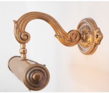 Klassische Messing-Bilderleuchte, barocke Ornamente, 34 cm von Art Nouveau Lamps, Bild 6
