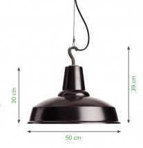 50 cm-Hängeleuchte im Industriestil mit Stahlseil HERCULES HOOK von Eleanor Home, Bild 13