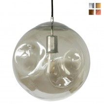 Organic curved glass pendant luminaire in various glass colors BLOB