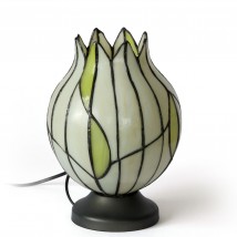 Tiffany-Tischlampe mit knospenförmigem Glasschirm