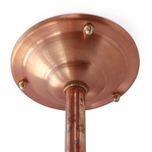SIEGEN Deckenleuchte aus Kupfer mit opaler Glas-Kugel Ø 35/40 cm von Bolich, Bild 2: Die Rosette wird mit Messing-Kappenmuttern an der Deckenplatte befestigt