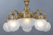 Prunkvoller 5-armiger Gründerzeit-Leuchter BUDAPEST von Art Nouveau Lamps, Bild 8