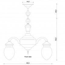 3-armige Pendelleuchte in grafischem Jugendstil PRESSBURG CH-3 von Art Nouveau Lamps, Bild 22