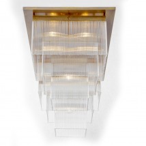 Doppel-Deckenleuchte mit dreireihigem Kristallbehang MONAC 100 x 50 cm von Art Nouveau Lamps, Bild 13: Oberflächenausführung „antik patiniert (Alt-Messing)“