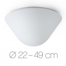 Kegel-Deckenleuchte Opalglas DARCIA, Ø 22 bis 49 cm