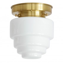 Kleine Deckenleuchte mit Treppen-Opalglas Ø 14 cm