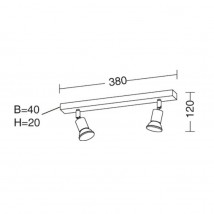 Schlichte Deckenstrahler-Leiste für zwei, drei oder vier G10-Spots