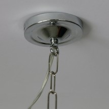 Klassische Kugel-Hängeleuchten mit opaler Glaskugel und Kette, Ø 20 – 40 cm von Aire Lighting, Bild 13: Der Deckenbaldachin, Ausführung: Chrom poliert