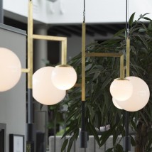 Moderner Art déco-Kugel-Leuchter mit Downlight-Spot von Örsjö Belysning, Bild 16