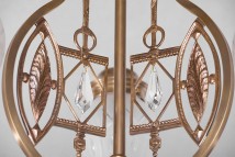 3-armiger Jugendstil-Deckenleuchter PANNONIA von Art Nouveau Lamps, Bild 12: Ausführung antik handpatiniert
