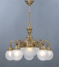 Prunkvoller 5-armiger Gründerzeit-Leuchter BUDAPEST von Art Nouveau Lamps, Bild 6