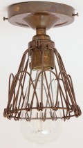 Einfache Fassungs-Deckenleuchte mit Gitterkäfig Ø 10 cm von Aire Lighting, Bild 7
