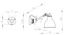 Einstellbare weiße Wandleuchte N° 304 mit Chromschirm von Lampe Gras, Bild 9